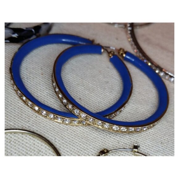 Bundle lot of 7 hoop earrings variety large medium - Picture 4 of 8